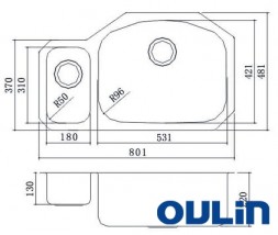 Кухонная мойка Oulin OL-U601