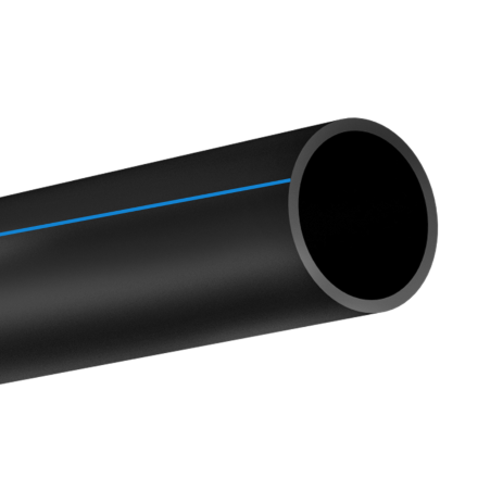 Скважинная труба ПНД 32х2,4 мм черная с синей полосой