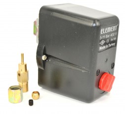 Трехфазное реле давления Element ELT-3, 3-11 bar с клапаном и переключ. вкл/выкл