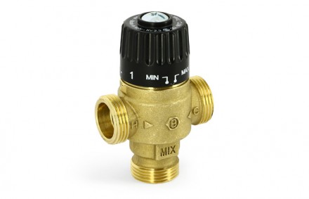 Термостатический смесительный клапан 35-60 С 1&quot; нр центр Uni-Fitt Kvs=2.3