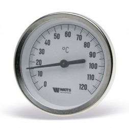Термометр биметаллический Watts F+R801 OR Ø100/100, 120 C, 1/2&quot;