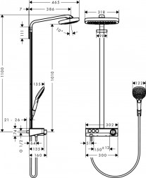 Душевая система Hansgrohe Raindance Select Showerpipe E300 3jet 27127400