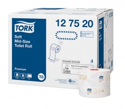 Туалетная бумага в миди-рулонах Premium Tork упаковка