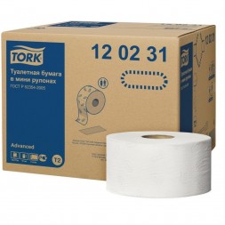Туалетная бумага в мини-рулонах Advanced Tork упаковка