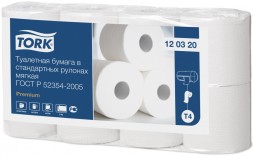 Туалетная бумага в стандартных рулонах Premium Tork упаковка
