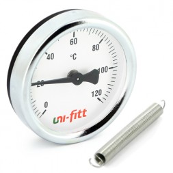 Термометр накладной пружинный 120С Ø63 мм Uni-Fitt